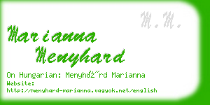 marianna menyhard business card